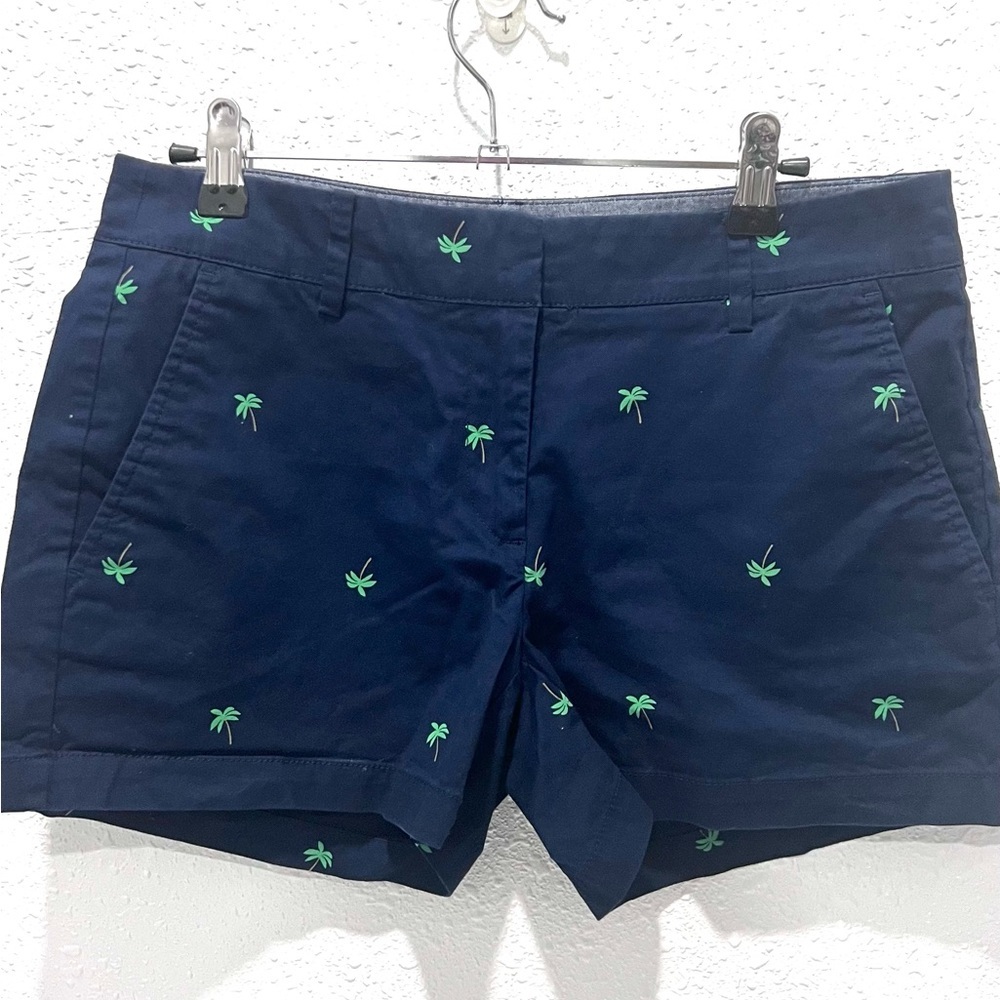 Nautica Blue‎ and Green Bermuda Shorts with Palm Tree Embroidery 2